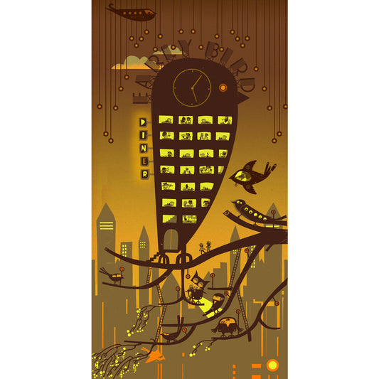 Early bird giclee print by Graham Carter.