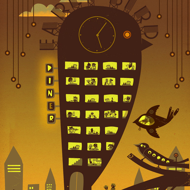 Early bird giclee print by Graham Carter.