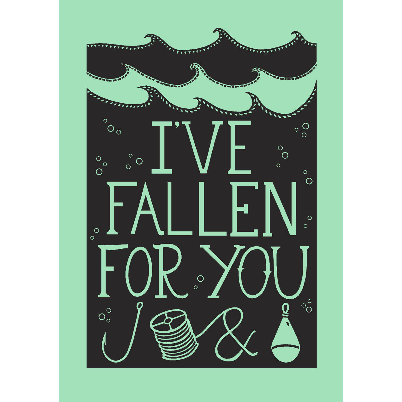 Fallen for you silkscreen print by Hazel Nicholls.