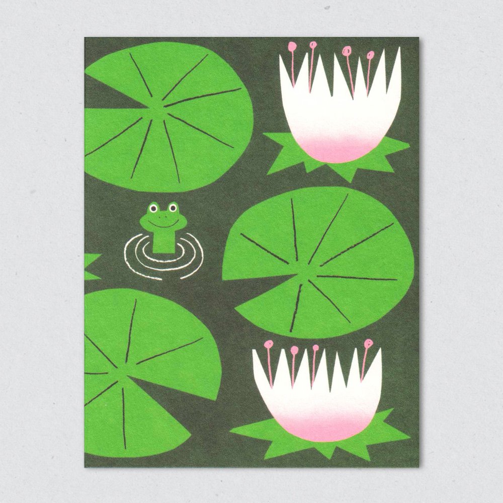Frog Pond greeting card by Lisa Jones Studio.