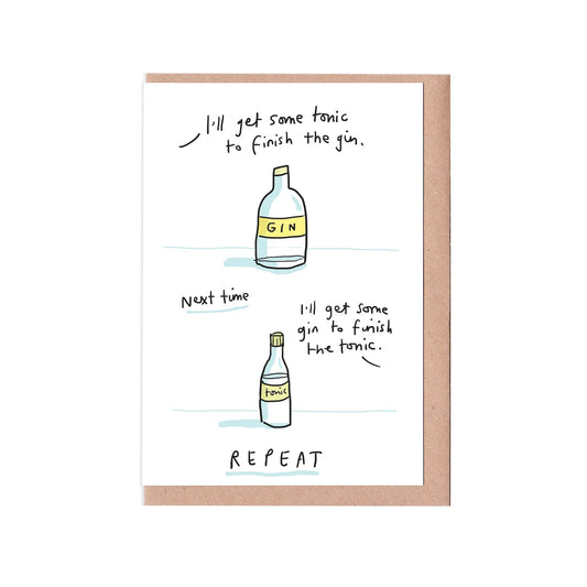Gin and tonic greeting card by Sarah Ray.