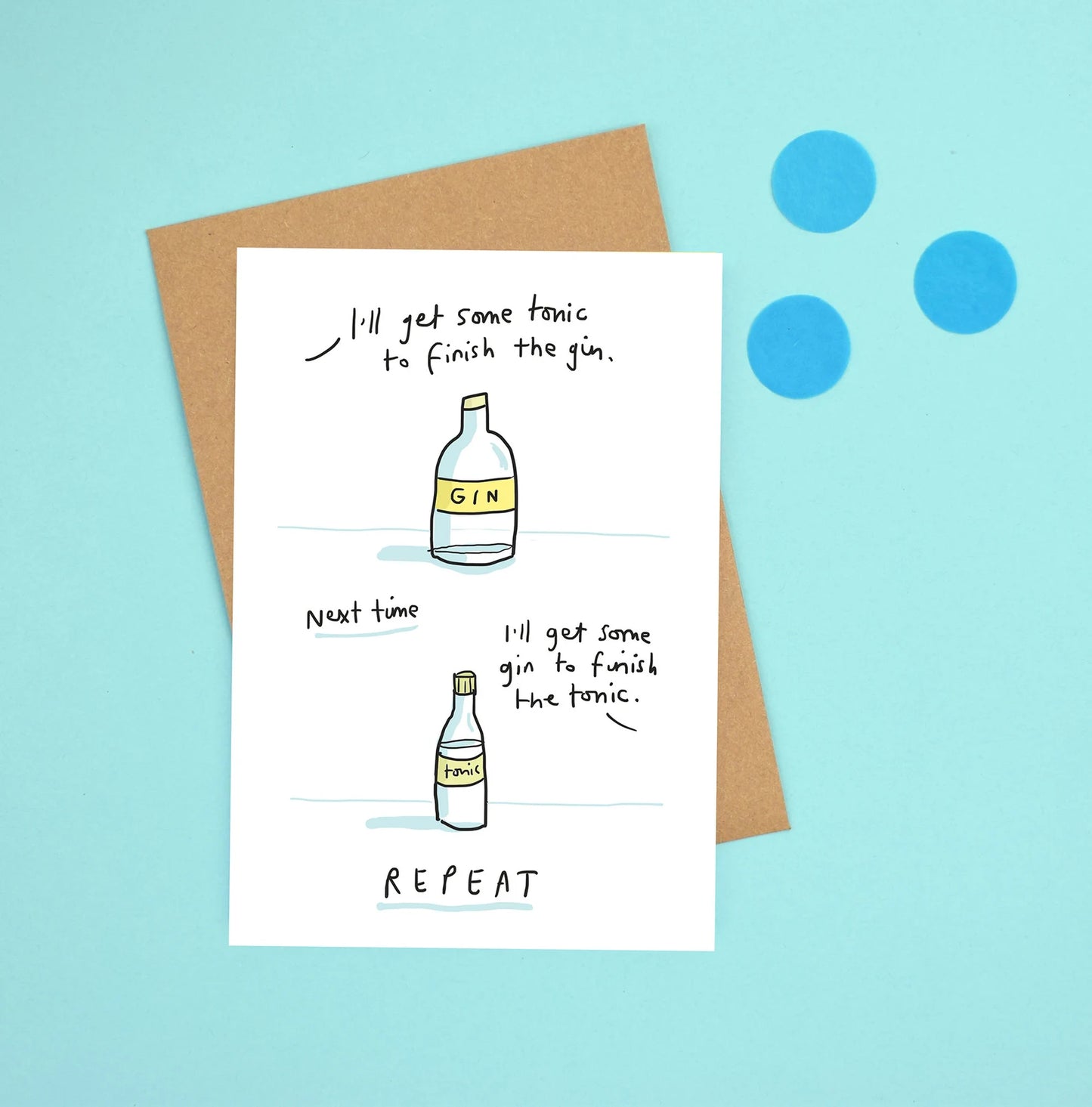 Gin and tonic greeting card by Sarah Ray.