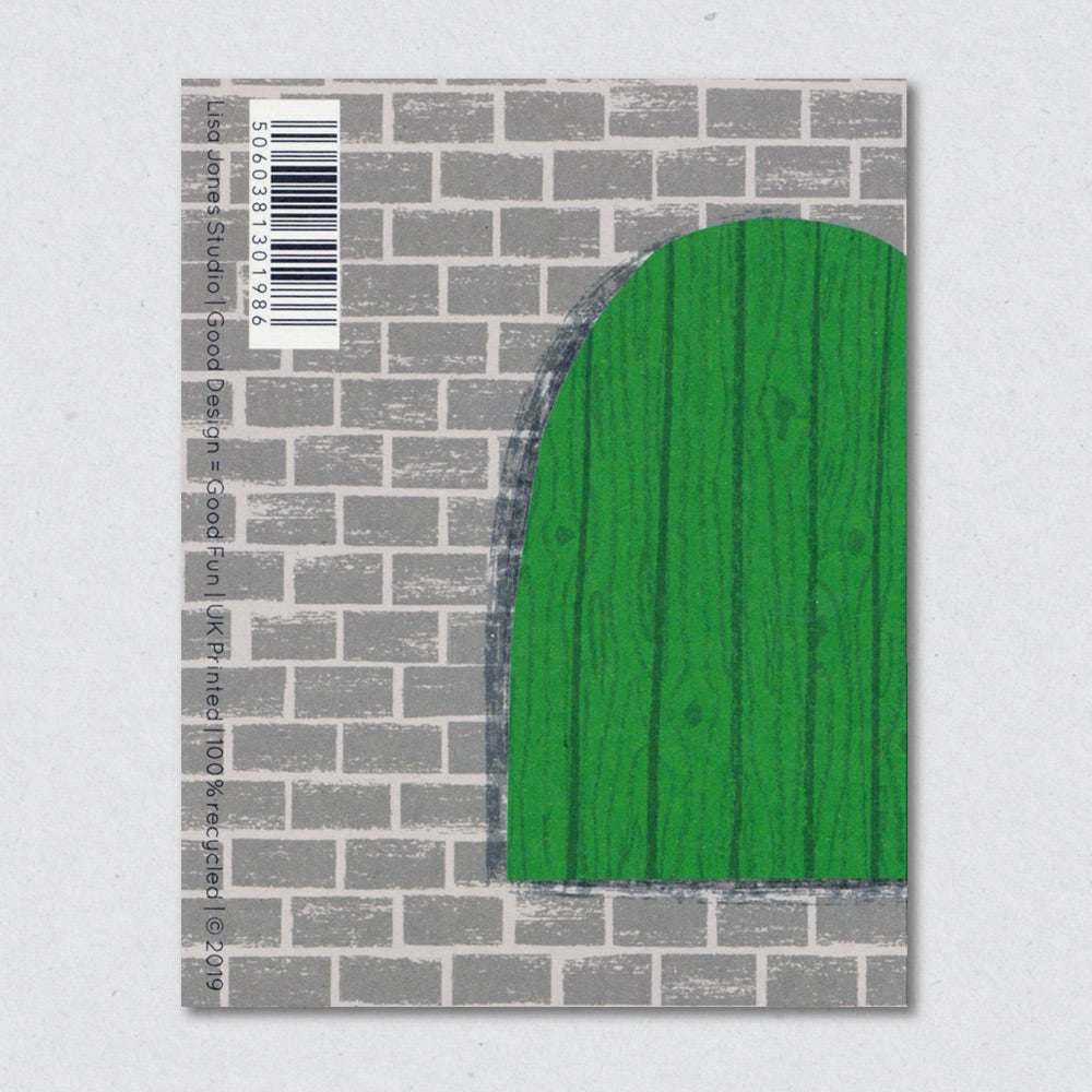 Giraffe house greeting card by Lisa Jones Studio.