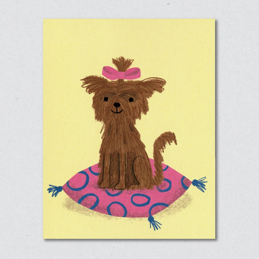 Gloria terrier dog greeting card by Lisa Jones Studio.