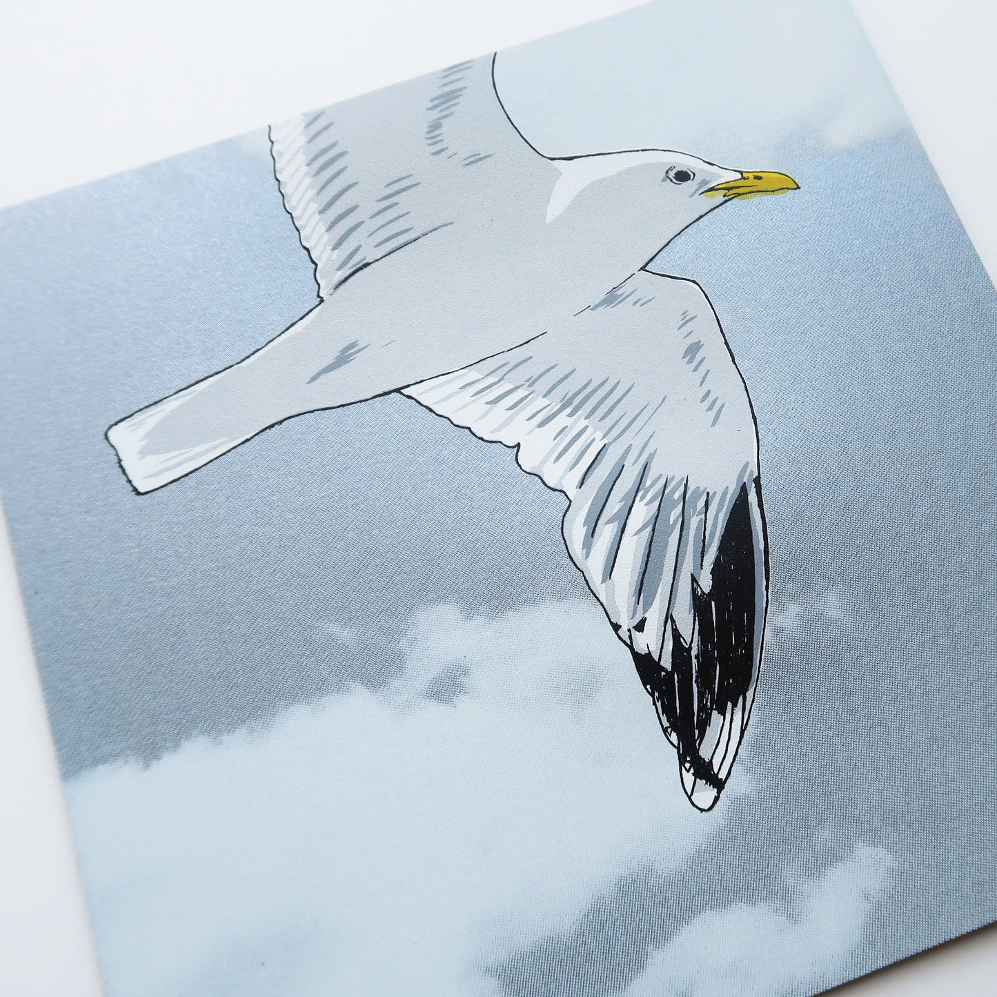 Flying Gull V Silver Print