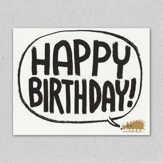 Happy Hedgehog birthday card by Lisa Jones Studio.