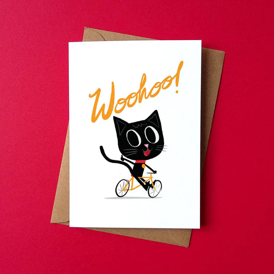 Happy cat greeting cards by Peski Studio.