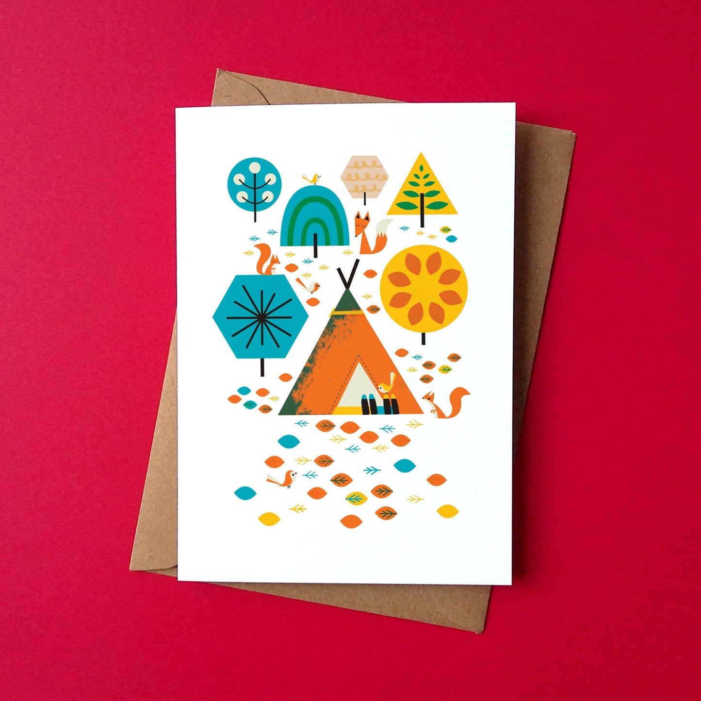 Camping Critters greeting card by Peski Studio.