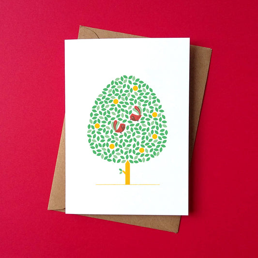 Birds together greeting card by Peski Studio