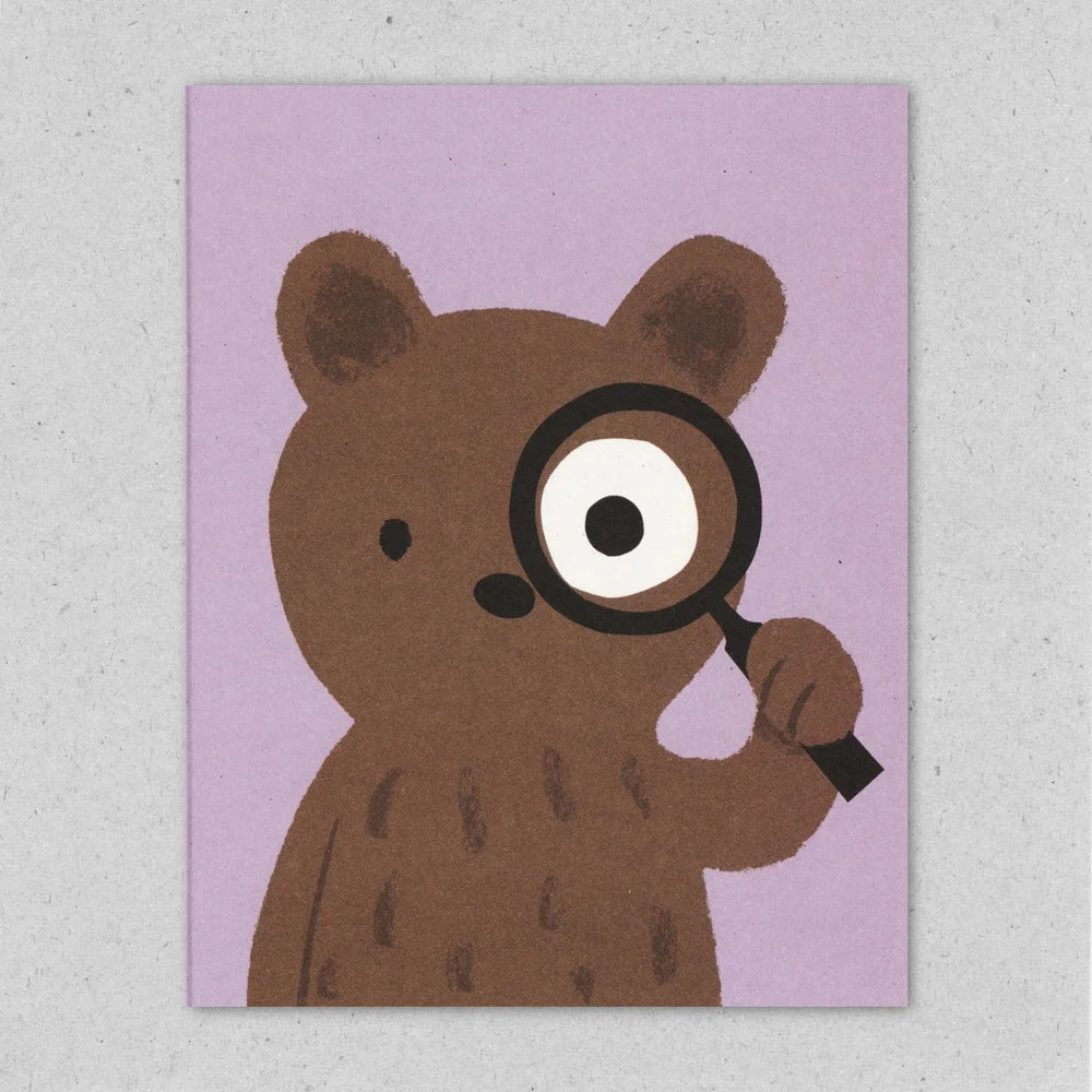 Inspector Bear greeting card by Lisa Jones Studio.