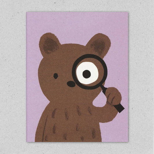 Inspector Bear greeting card by Lisa Jones Studio.