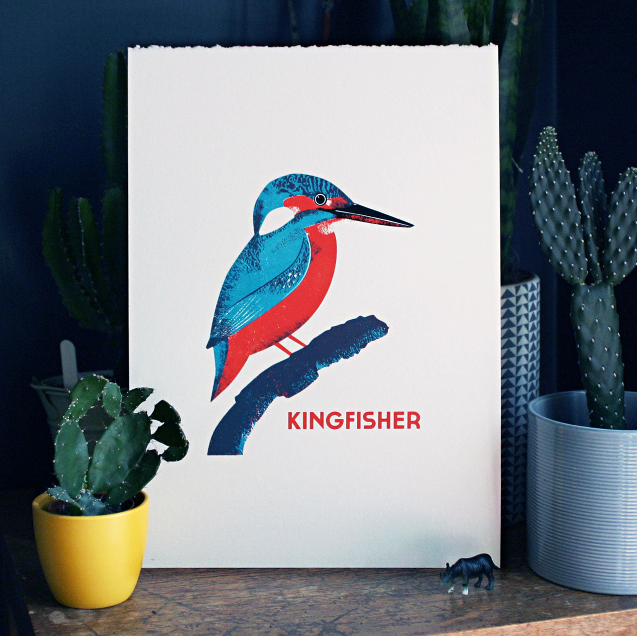 Kingfisher screenprint by Chris Andrews.