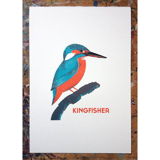 Kingfisher screenprint by Chris Andrews.