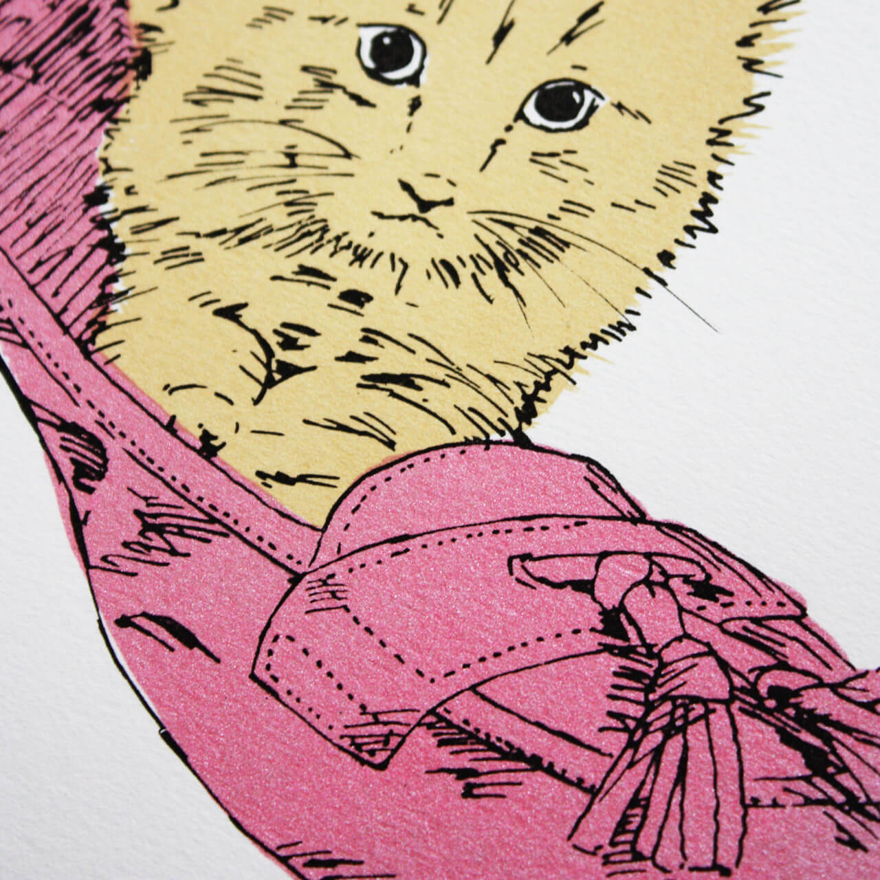Kitten in Shoe print by Fiona Hamilton
