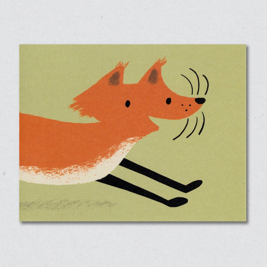 Frolicking Fox greeting card by Lisa Jones Studio.