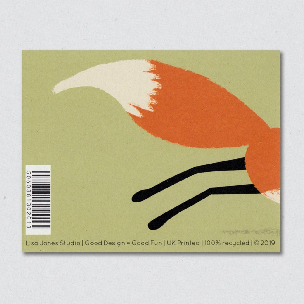 Frolicking Fox greeting card by Lisa Jones Studio.