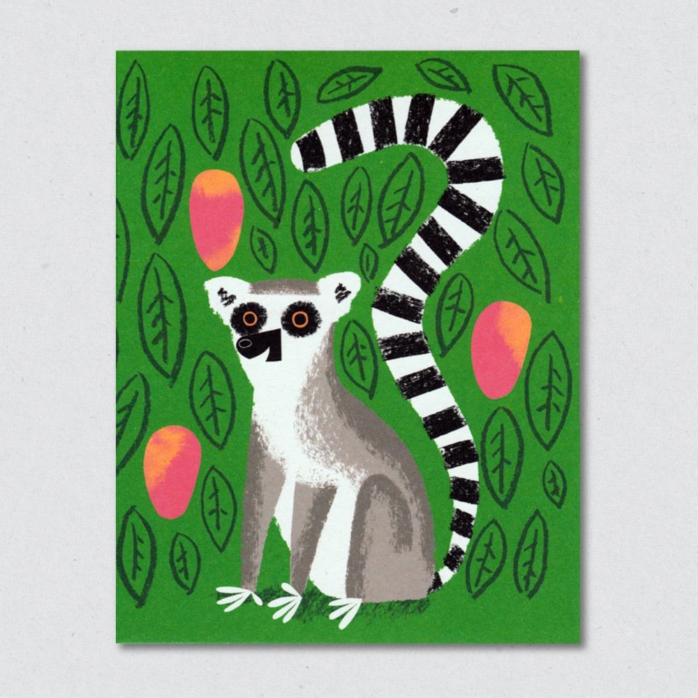 Lemur greeting card by Lisa Jones Studio.