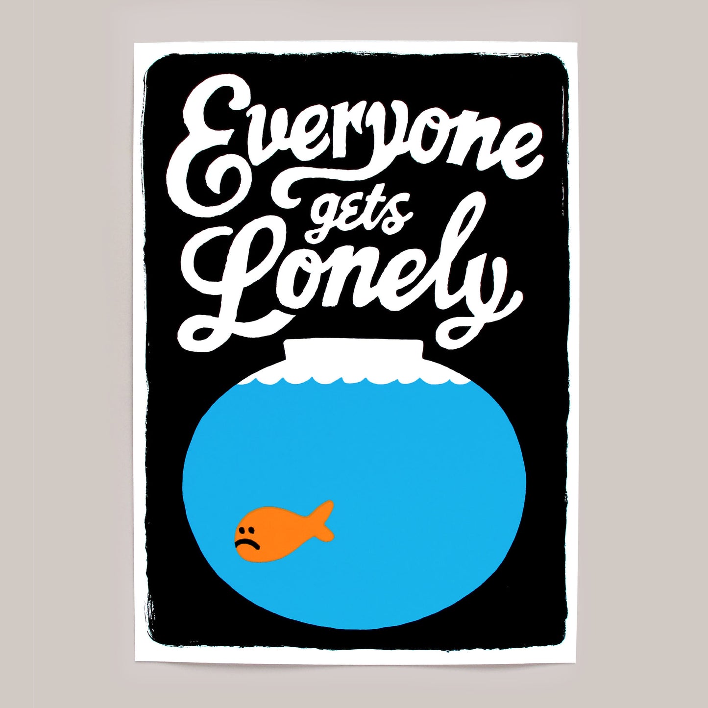 Lonely Goldfish screen print by Andy Smith.