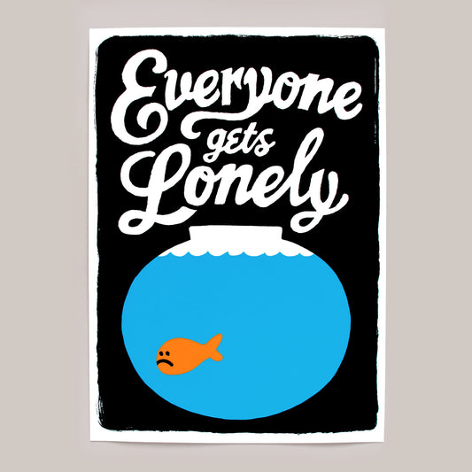 Lonely Goldfish screen print by Andy Smith.