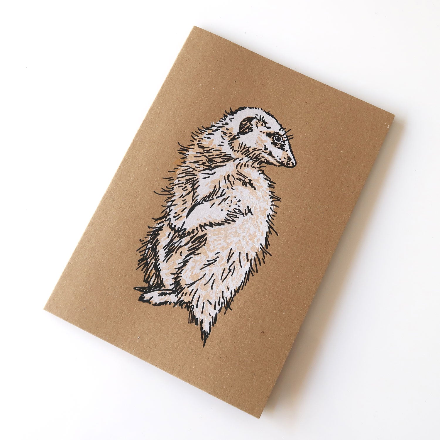 Meerkat greeting card by Fiona Hamilton.