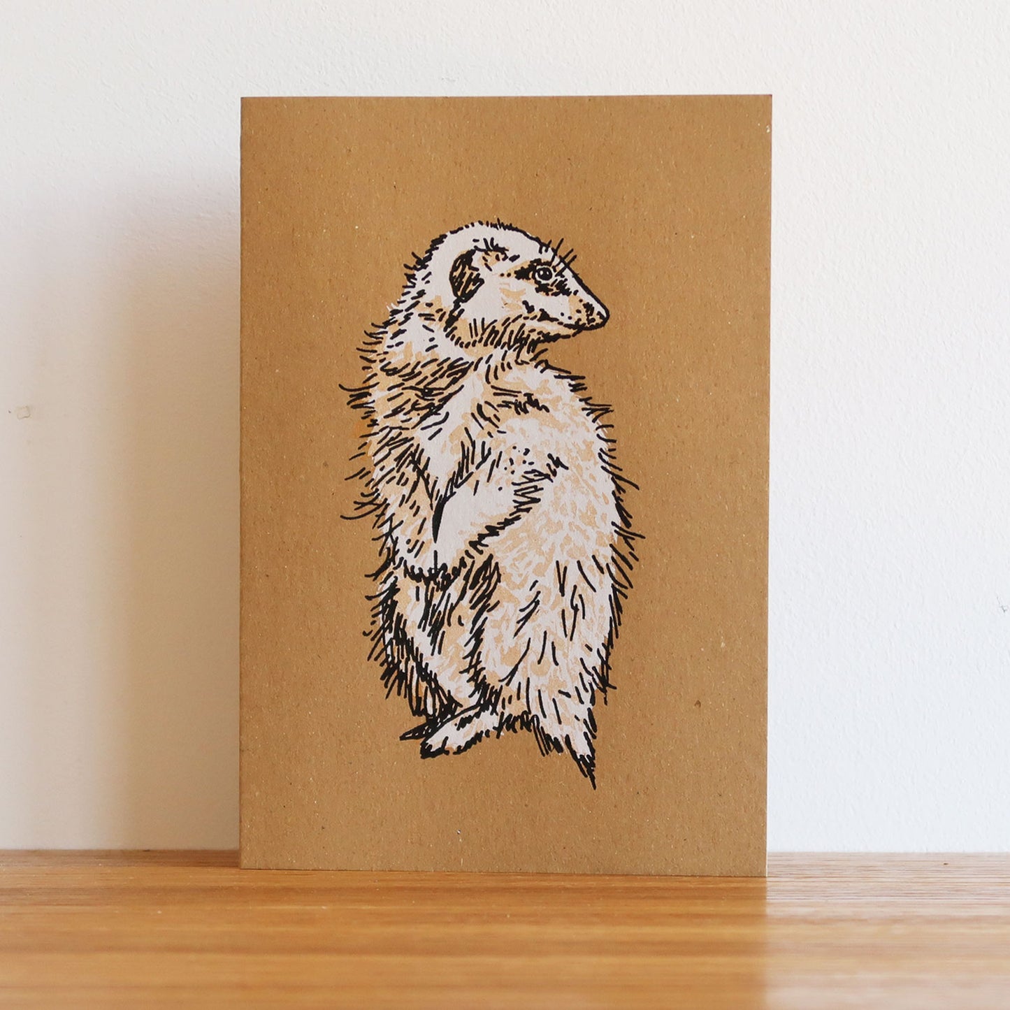 Meerkat greeting card by Fiona Hamilton.
