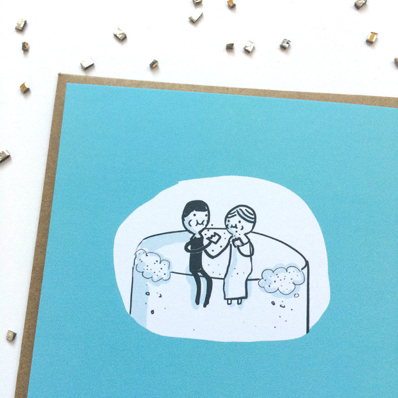 Mr and Mrs wedding card by Sarah Ray.