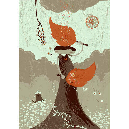 Nature girl screenprint by Graham Carter.