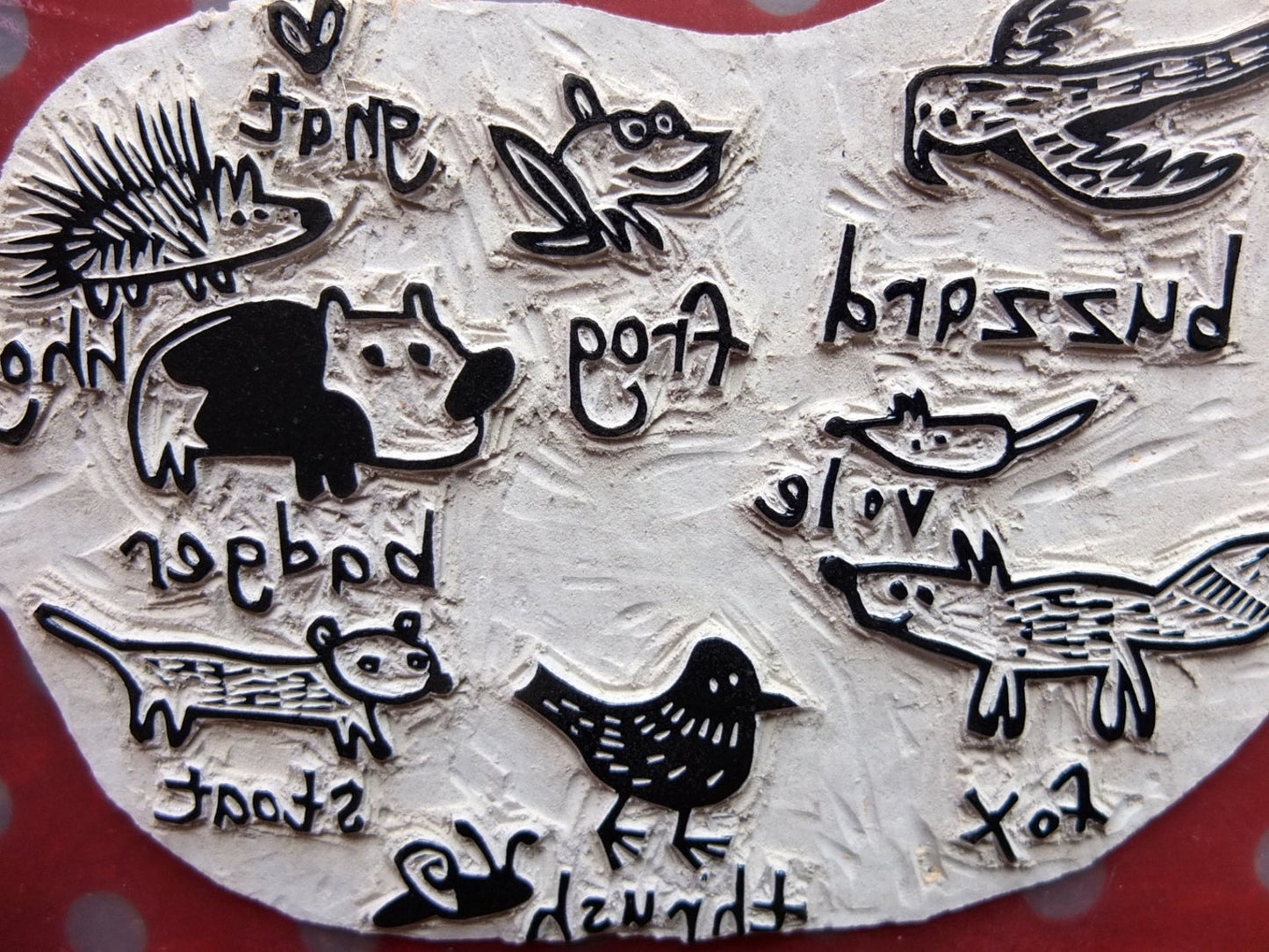 Nature guide - British Isles lino cut print by Melanie Wickham.