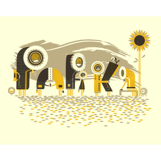 Parka pop silkscreen print by Graham Carter.