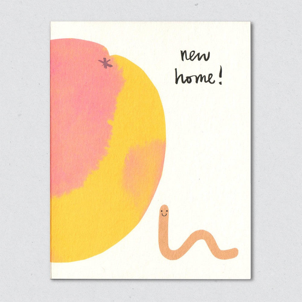 Peach New Home card by Lisa Jones Studio.