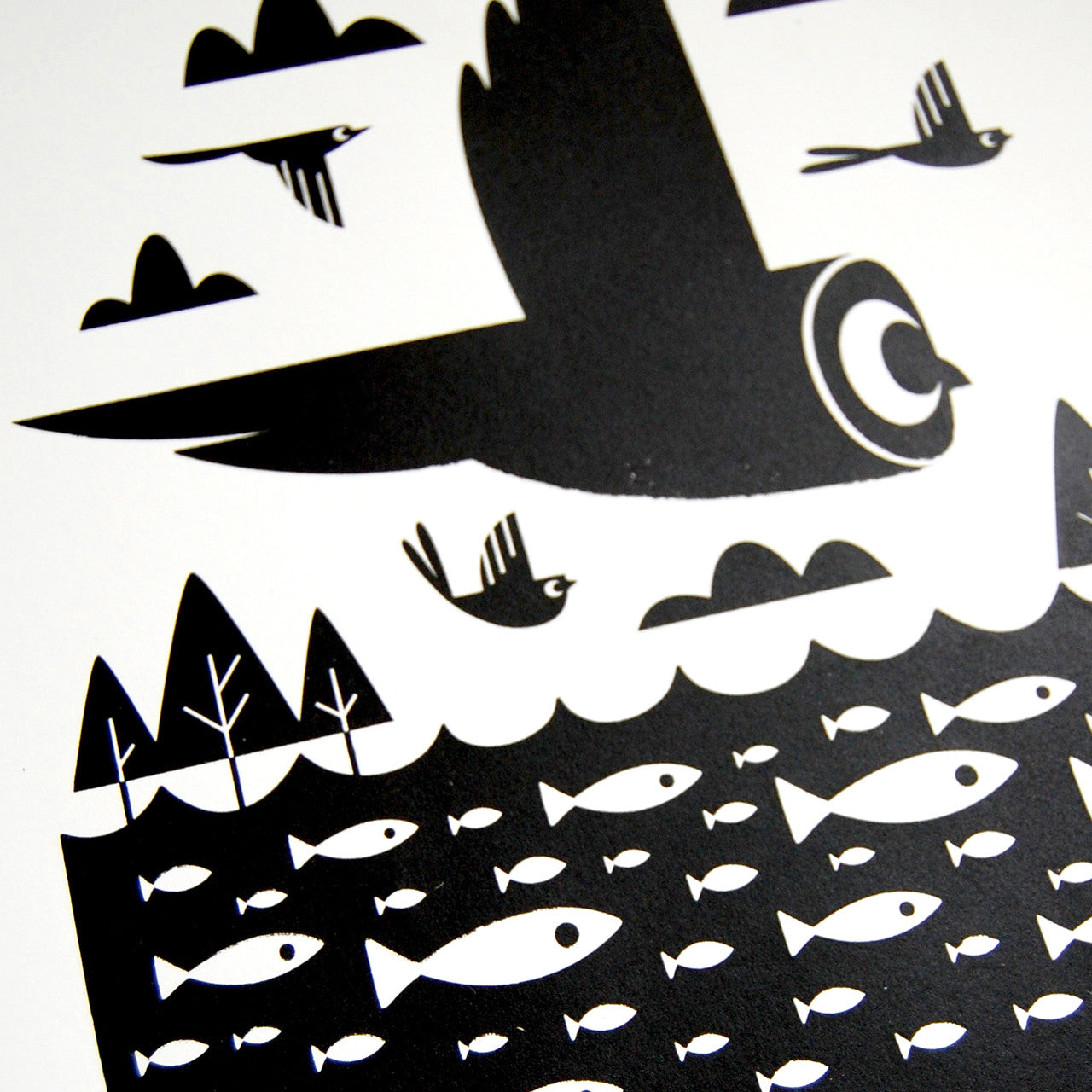 Night flight screen print by Peski Studio.