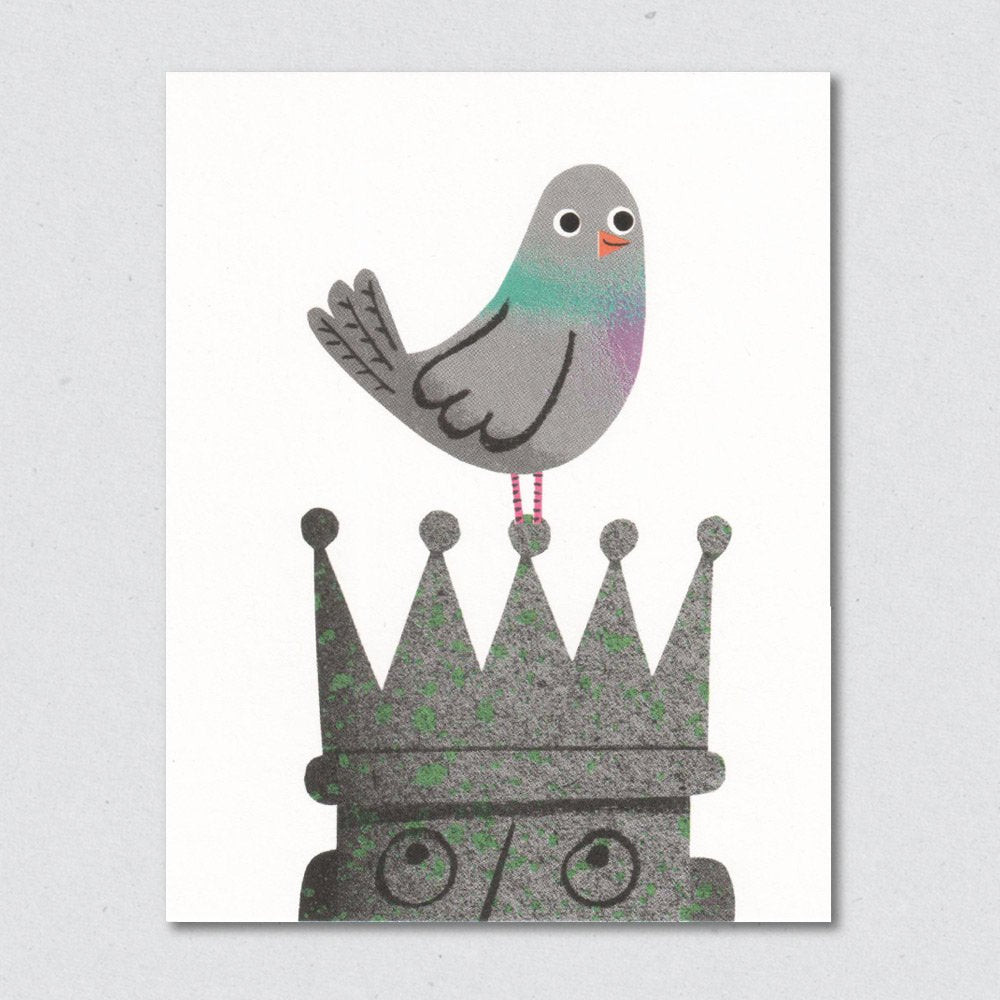 Pigeon greeting card by Lisa Jones Studio.