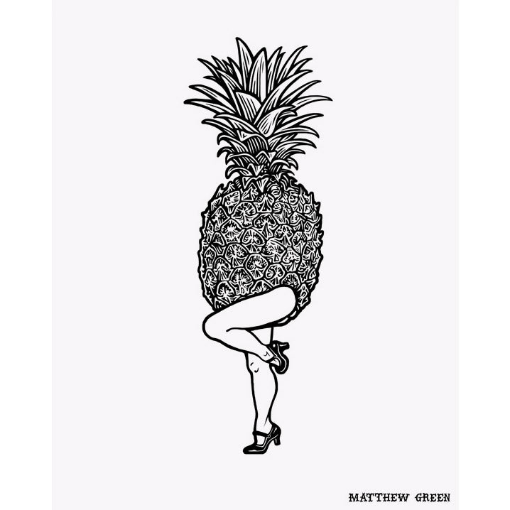Pineapple legs screen print by Matthew Green.