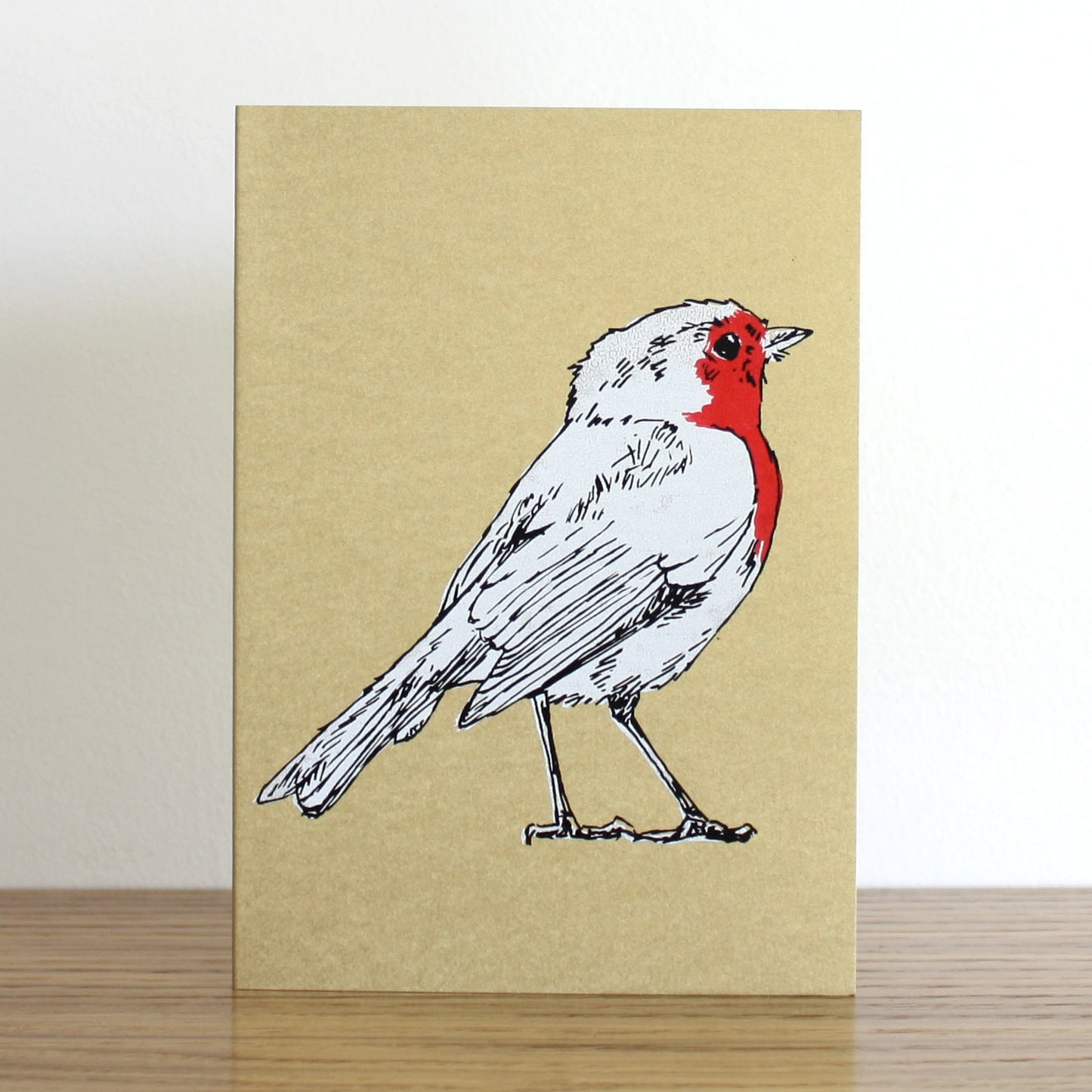 Robin Gold Christmas Card