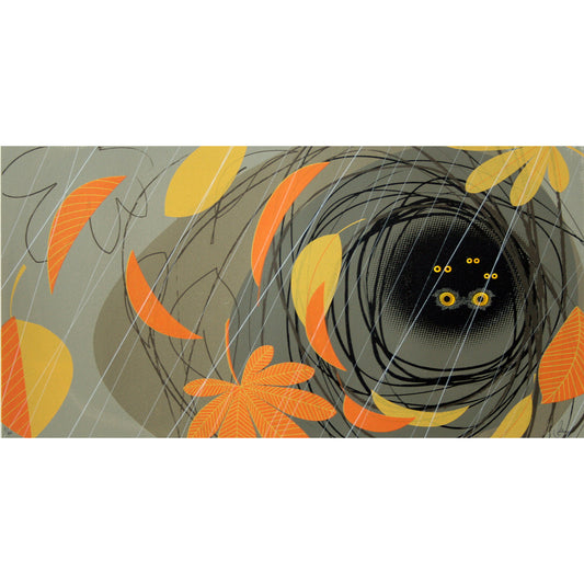 Safe in the burrow screenprint by Sally Elford.