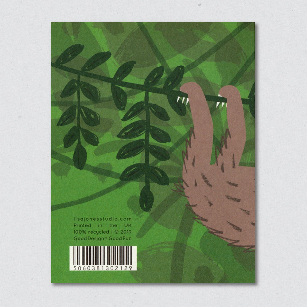 Sloth greeting card by Lisa Jones Studio.
