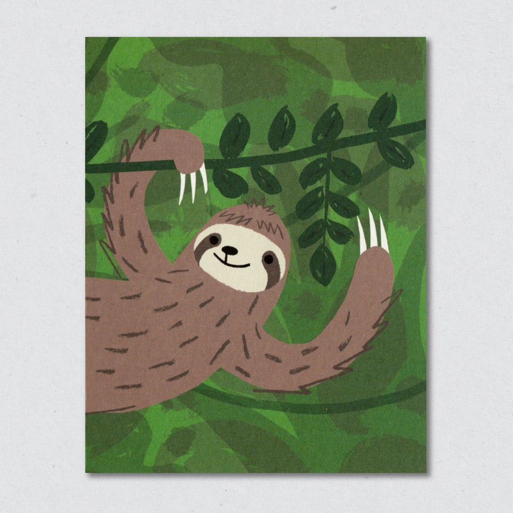 Sloth greeting card by Lisa Jones Studio.