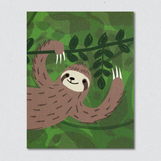 Sloth greeting card by Lisa Jones Studio.