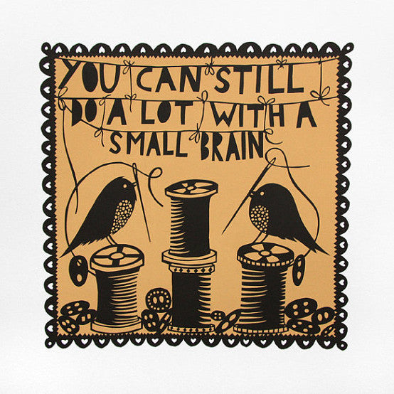Small Brain silkscreen print by Rob Ryan.