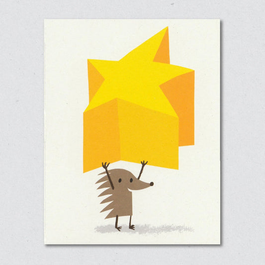 Superstar Hedgehog greeting card by Lisa Jones Studio.