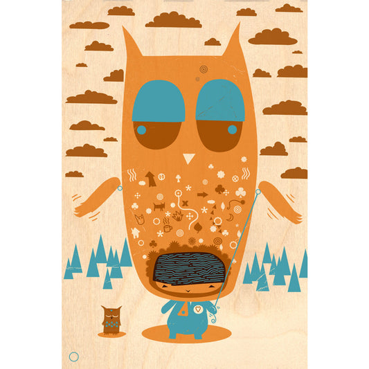 Tawny Park original art screenprint on Japanese plywood by printmaker Graham Carter.