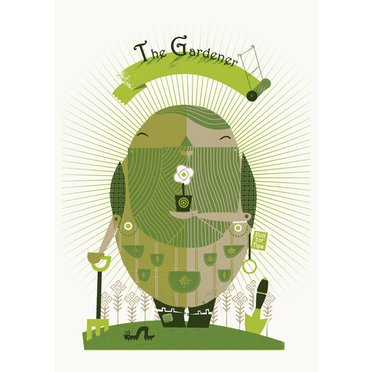 The Gardener original art silkscreen print by Graham Carter.