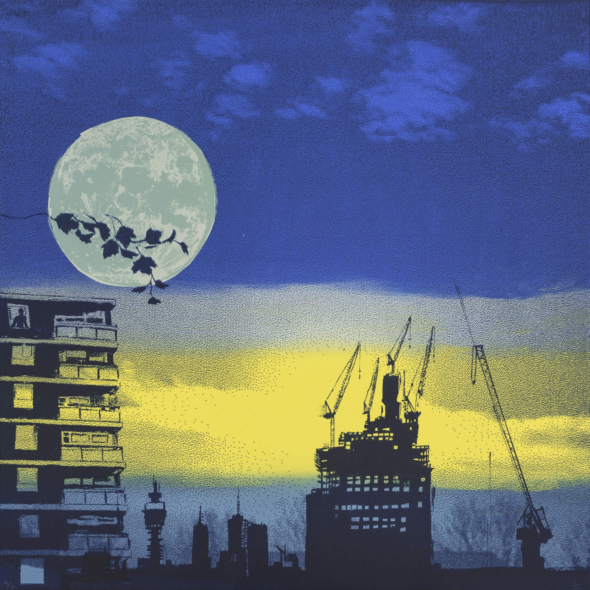 Times are hard for dreamers original art handprinted silkscreen print by illustrator and printmaker Anna Marrow.