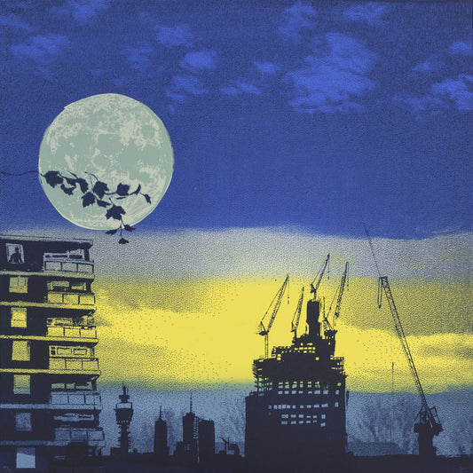 Times are hard for dreamers original art handprinted silkscreen print by illustrator and printmaker Anna Marrow.