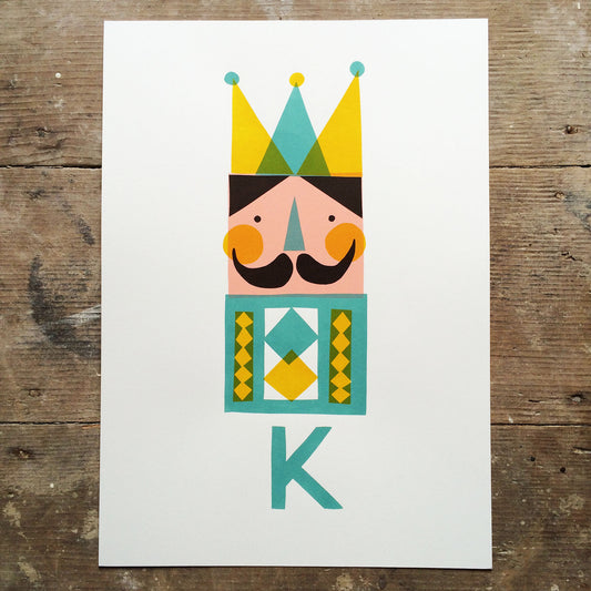 K for King silkscreen print by Frost & Kin.