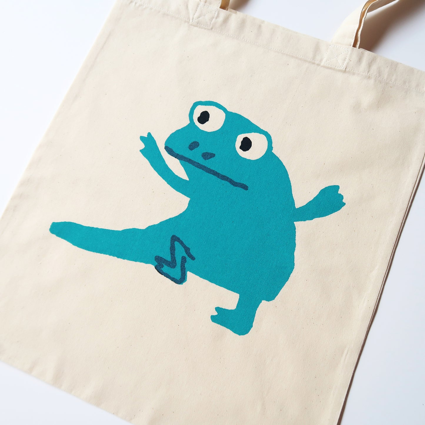Newt turquoise screenprinted cotton tote by Daisy Hirst.
