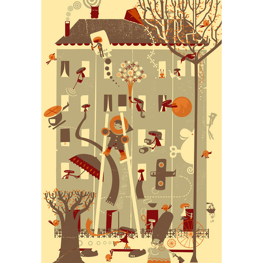 Toy Street original art silkscreen print by Graham Carter.