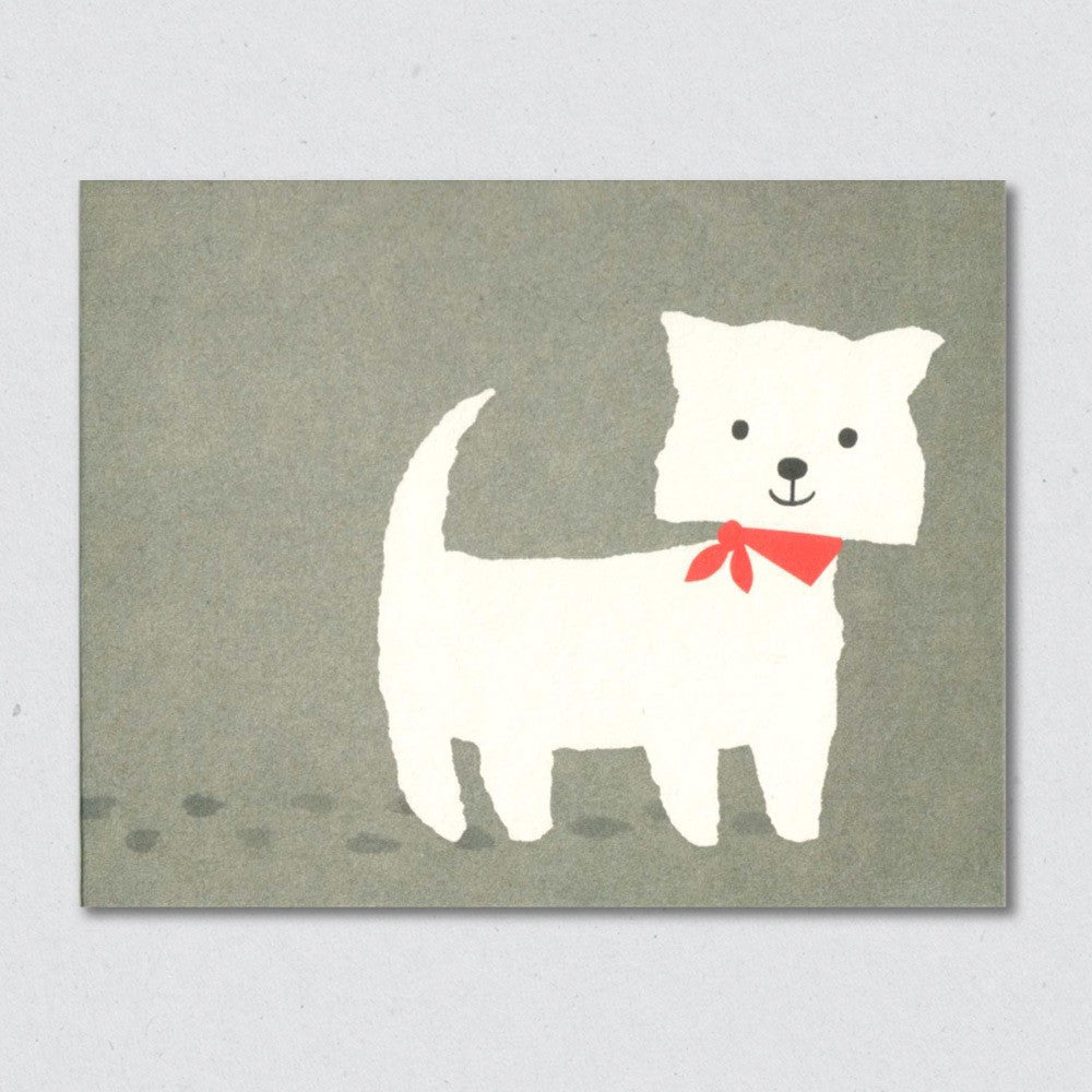 White Terrier dog card by Lisa Jones Studio.