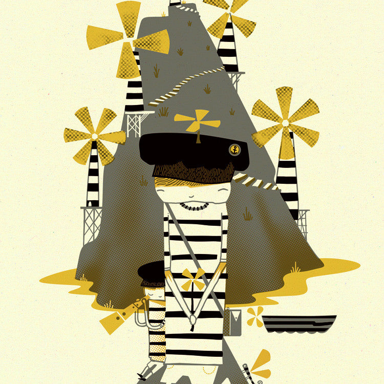 Windy Pops original limited edition signed handprinted silkscreen print by Graham Carter.