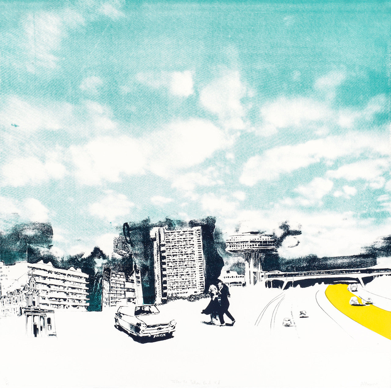 Follow the Yellow Brick Road silkscreen print by Anna Marrow.